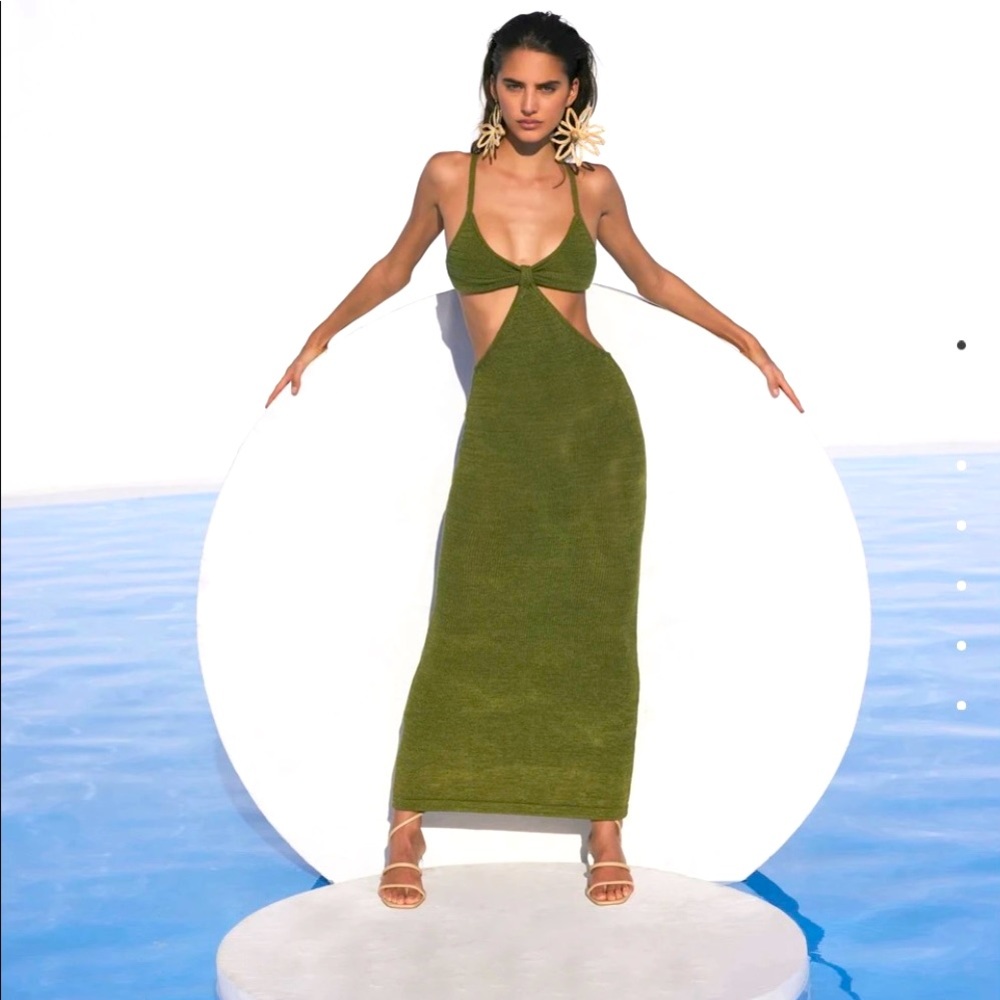 CULT GAIA SERITA DRESS IN OLIVE- LARGE